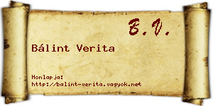 Bálint Verita névjegykártya